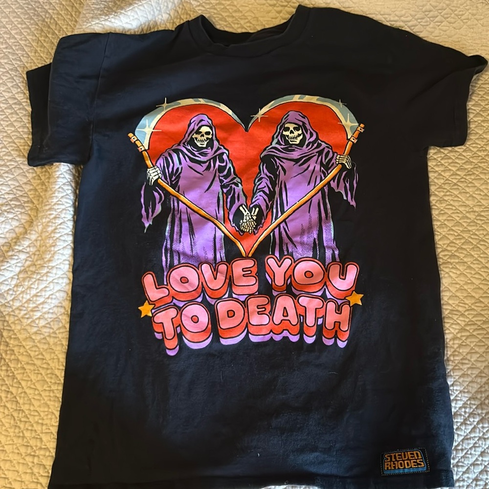 Love you to death skeleton shirt